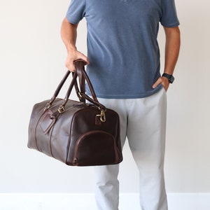 Full Grain Leather Duffle Bag: Personalized Monogrammed Weekender