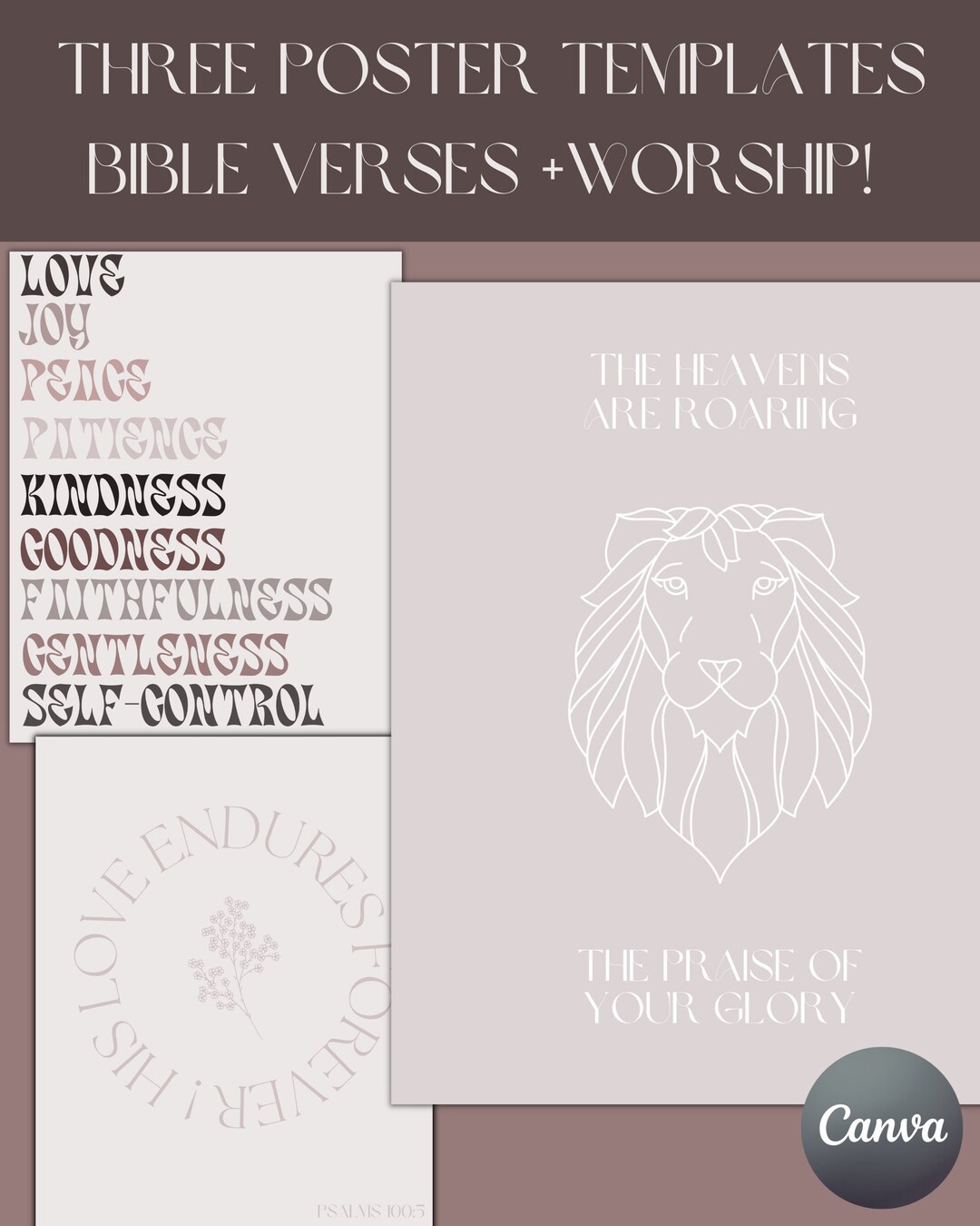 Three Christian Wall Art Templates Etsy