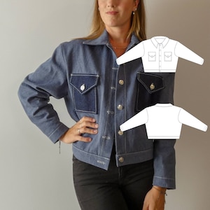 Short jacket PDF Pattern // 003 Azur Jacket Pattern, Isabel&#39;S Patterns