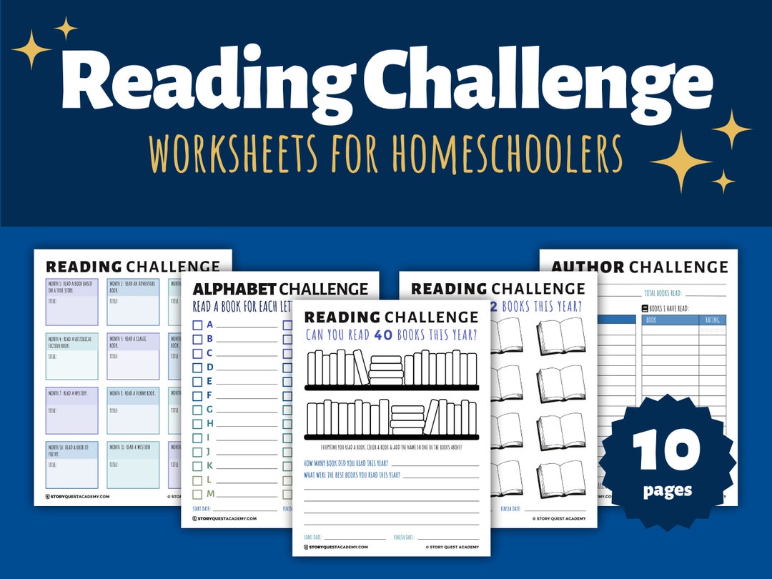 Kids Reading Challenge Worksheets Homeschool Printables Language Arts ...