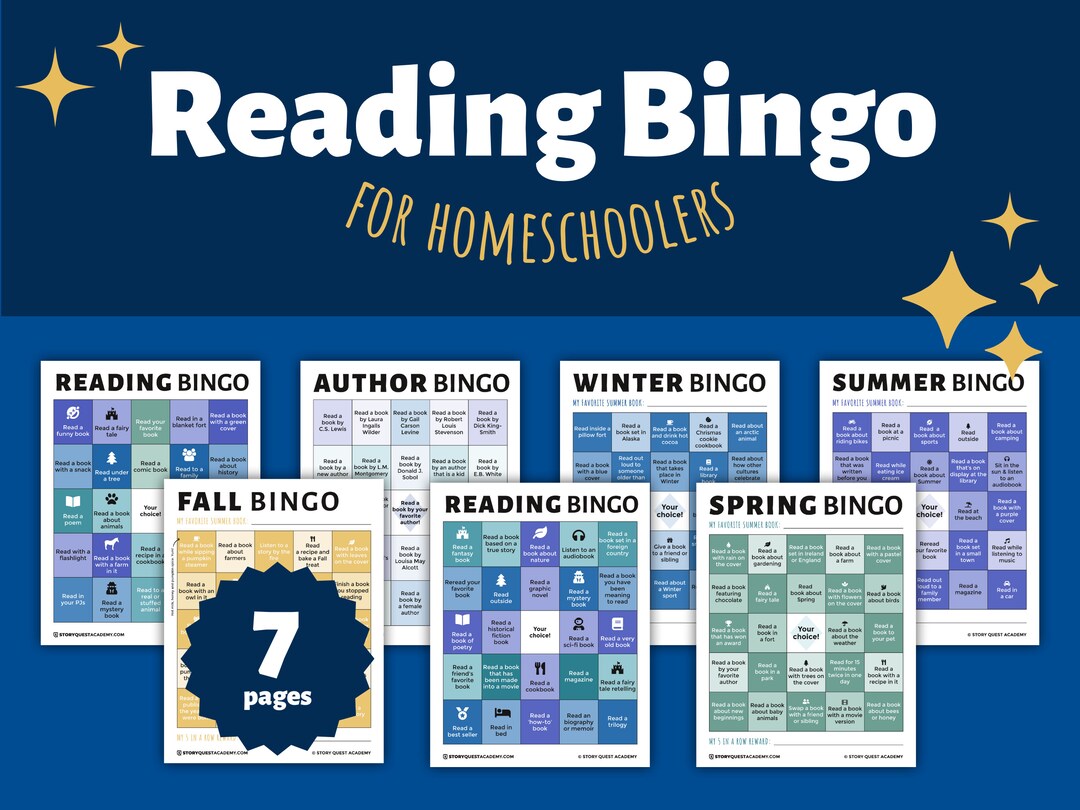 Homeschool Reading Bingo Book Bingo Reading Challenge Printables for ...