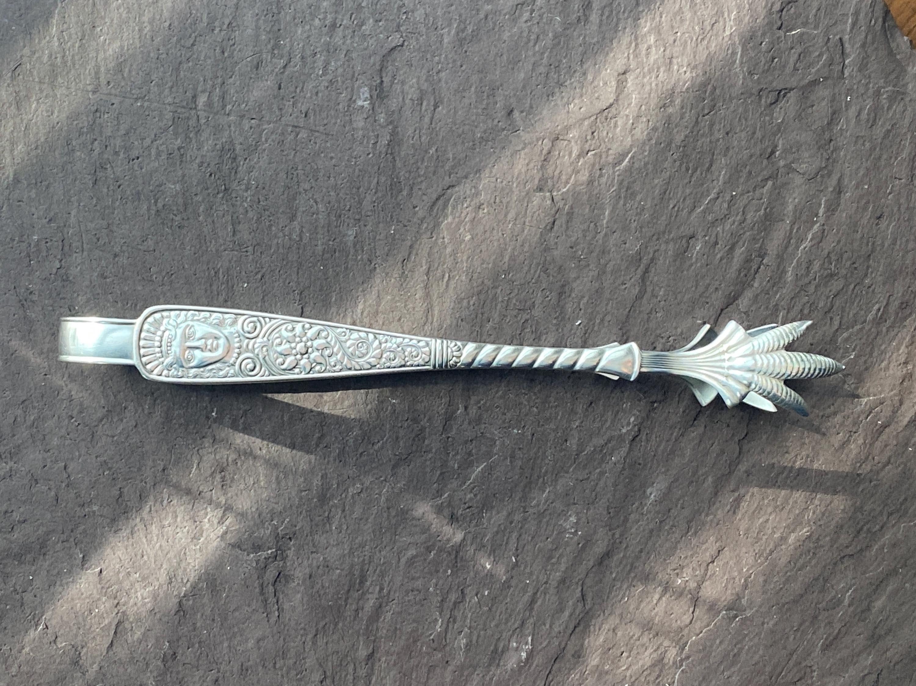 Petite Pince à Glaçons Ancienne - Métal Doré Et Argenté - Élégante Et Vintage