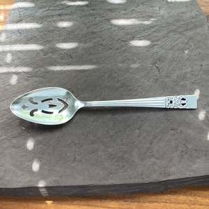 Antique Silver Plate Pierced Serving Spoon CORONATION 1936 Made By ONEIDA Great Collectors Item or Gift New Home Wedding or Birthday