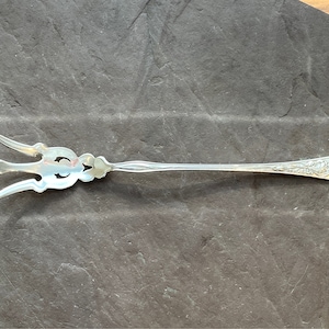 Antike Silber Platte 3-zackige Salatgabel IRIS 1902 von E.h.h. Smith Silver Co. Wunderschönes Einzigartiges Vintage Servierstück Kein Mono