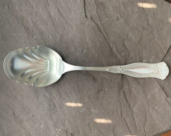 1880 Pairpoint Mfg Co MILANO 1891 Antique Silverplate Serving Spoon with Scalloped Edge and Fan Design Beautiful Vintage Server No Mono