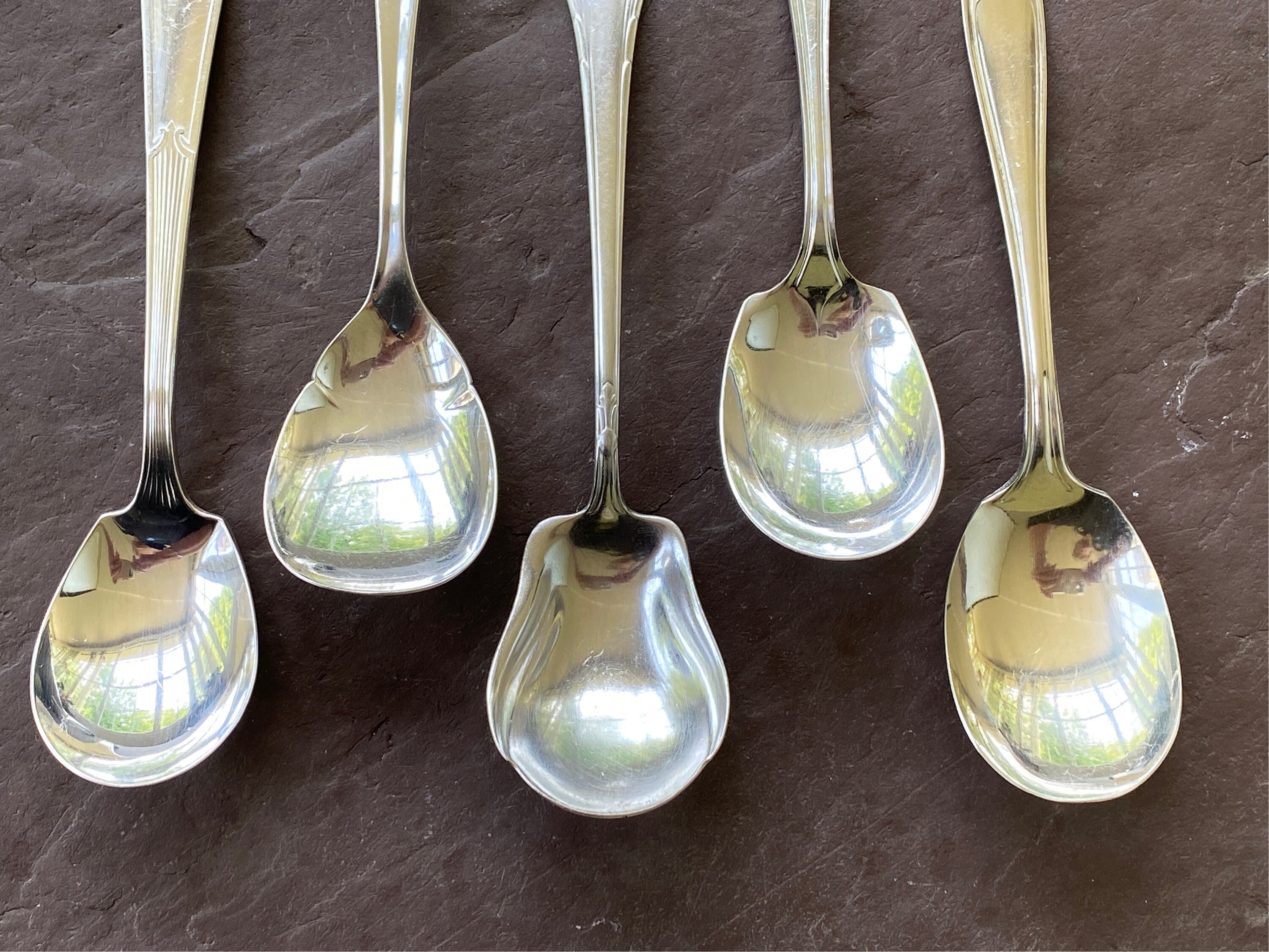 Five Antique Sugar Spoons 1847 Rogers Bros MAGIC ROSE 1963 Wm Rogers