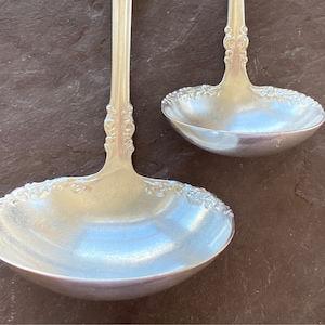 Rogers Bro A1 NEW CENTURY 1898 Antique Silverplate 19th Century Set of 2  Gravy Cream or Ladles Vinatge Serving Utensils Great for Collector