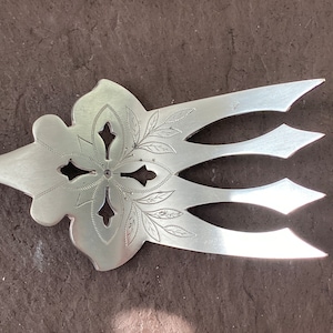 Eagle Wm Rogers Star COUNTESS 1880 Antique Silverplate Large Fish Serving Fork for Vintage Victorian Dinner Table  Very Rare NO MONO
