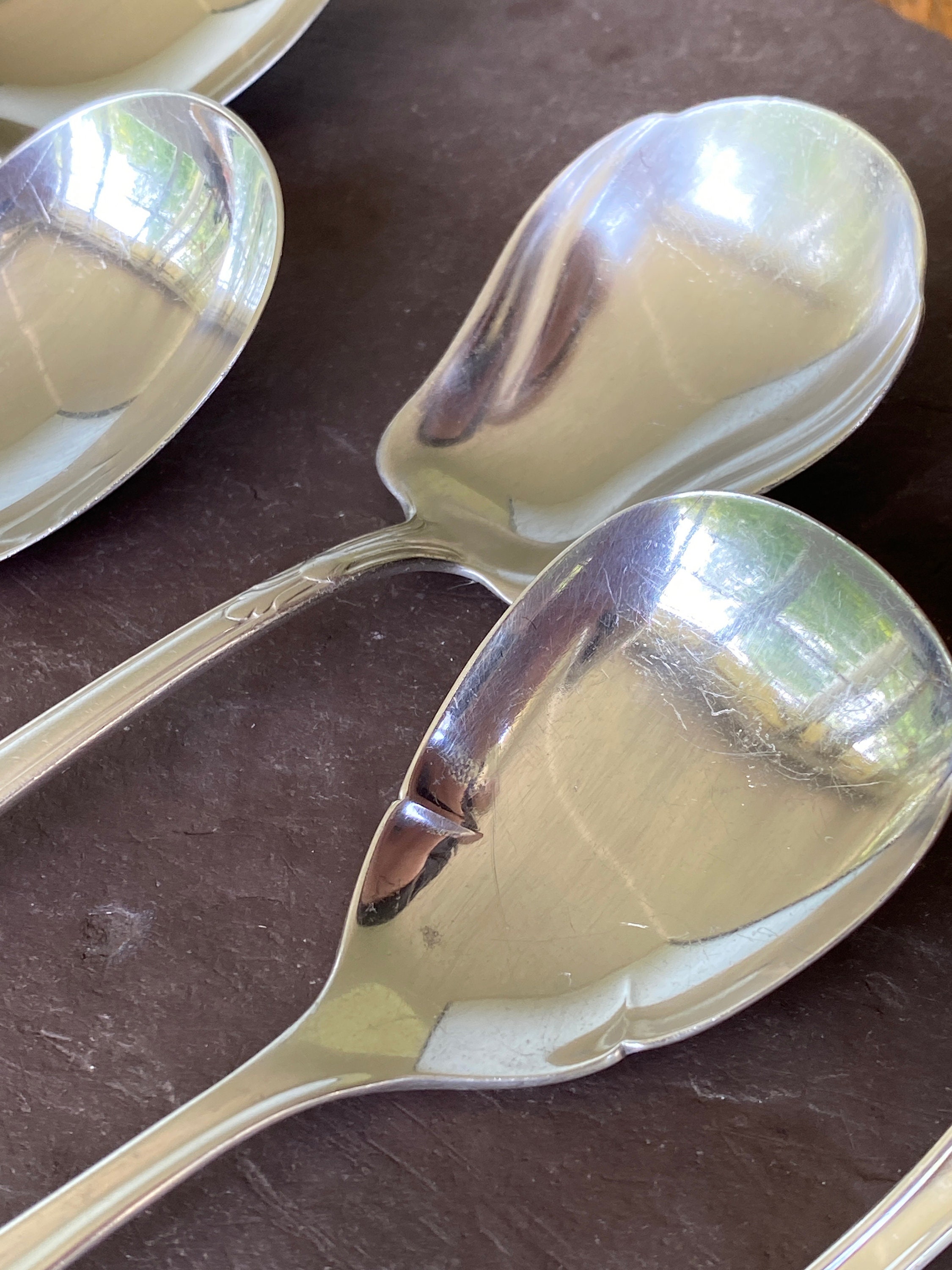 Five Antique Sugar Spoons 1847 Rogers Bros MAGIC ROSE 1963 Wm Rogers