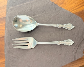 Wm Rogers Silberplatte Servierlöffel und Wurstgabel - Grand Elegance 1959