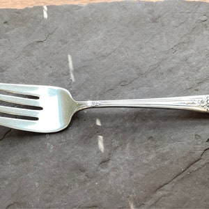 Rogers Mfg Co TRIUMPH 1941 Antique Silverplate Cold Meat Serving Fork Beautiful VINTAGE Art Deco Kitchen Decor Or Tableware