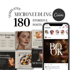 Microneedling Skin Needling Posts for Estheticians Microneedling Treatment Templates for Med Spa Marketing and Dermapen Content