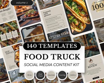 Plantillas para food trucks: Menú, formularios comerciales y publicaciones de Instagram (Canva)