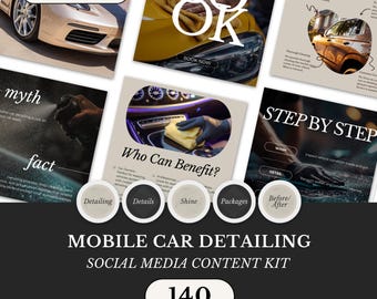 Detailing Social Media Kit: Car Wash Posts - Editable Canva Templates
