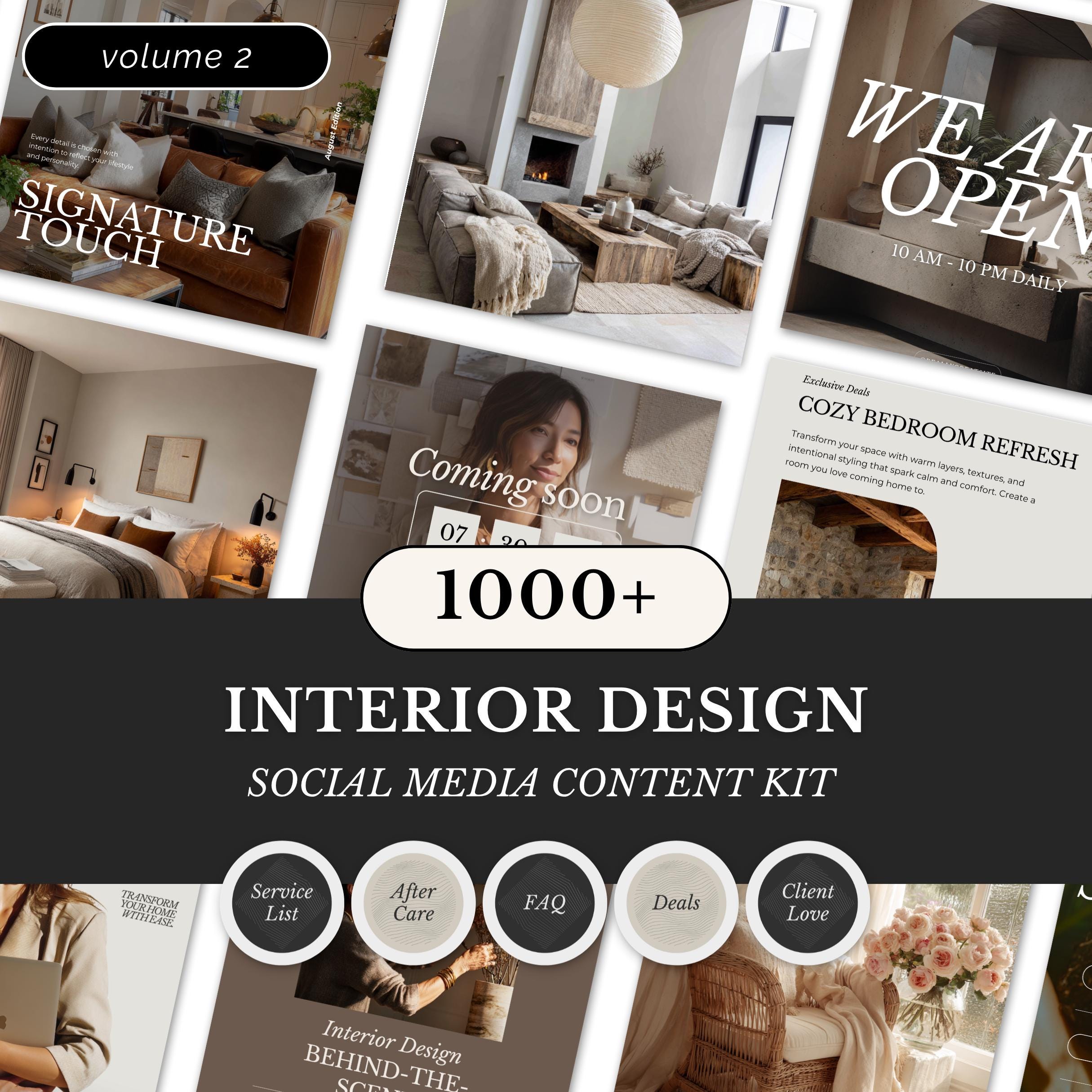Interior Design Canva Templates | Home Decor Instagram Posts Stories ...
