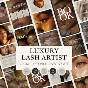 Eyelash Extensions Social Media Posts For Lash Artists Instagram Canva Templates With Lash Quotes Stories And AI Stock Images