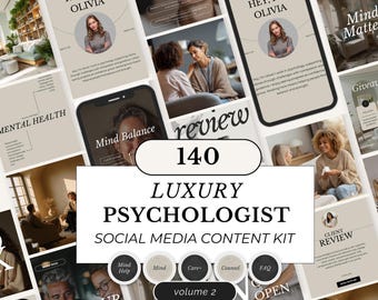 Psychologist Instagram Templates | Mental Health Canva Posts Stories & Highlight Covers