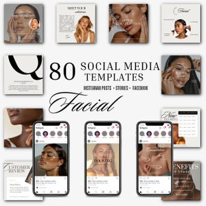 Instagram-sjablonen schoonheidsspecialiste: gezichtsverzorgingsposts (bewerkbaar, 80)