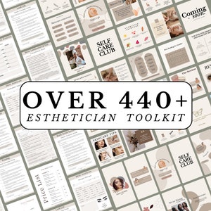Lot de modèles Canva pour esthéticienne | Articles de spa sur Instagram, formulaires de réception des clients, cartes de suivi et kit de logos pour les professionnels de la beauté