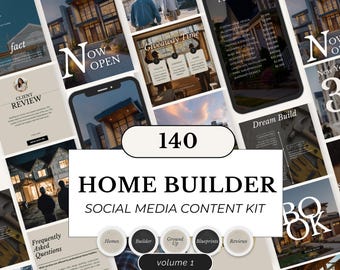 Home Builder Instagram Templates | Builder Canva Posts Stories & Highlight Covers