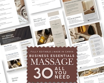 Massage Therapy Forms Bundle, Client Intake, Consent, Consultation, SOAP Notes, Aftercare and Business Templates for Therapists | 30