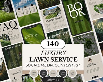 Lawn Care Instagram Templates: Social Media Canva Bundle (Digital Download)