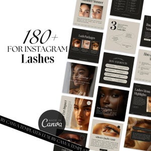 Instagram-inhoudsbundel wimperextensie: marketingsjablonen voor wimperkunstenaars (canva, digitale download