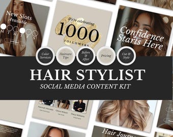 Stockfoto's van kapper: salonbranding en sociale media-inhoud (digitale download)