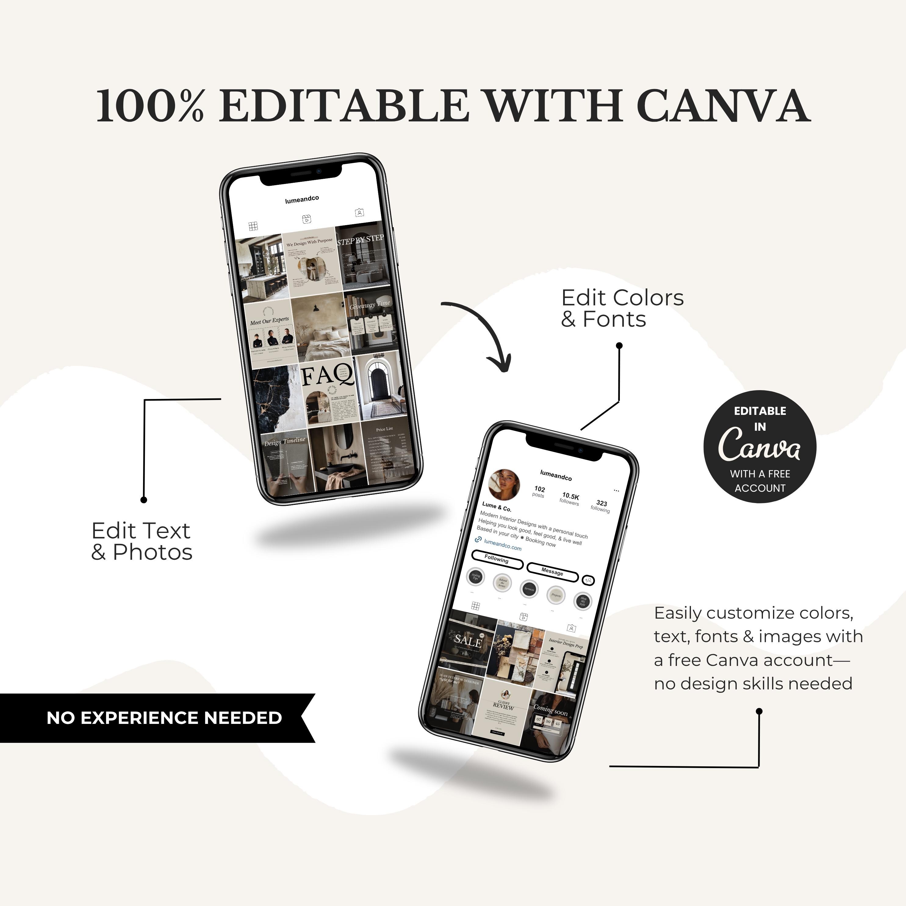 Scandinavian Interior Design Instagram Templates: Photos & Highlight ...