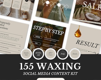 Plantillas para redes sociales sobre depilación: publicaciones de Instagram y portadas destacadas sobre depilación (Canva editable, descarga digital)