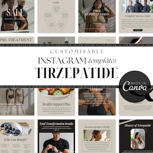 GLP-1 Social Media Templates | Tirzepatide Marketing Bundle | Weight Management Posts | Instagram Kit