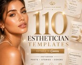 Esthetician Templates Canva Bundle Instagram Posts Stories Covers Skincare Marketing Beauty Content