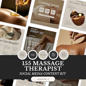 Massage Therapy Social Media Kit: Canva Templates, Stock Photos (Digital Download