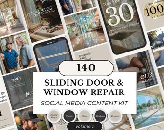 Schiebetür Reparatur Instagram Templates: Fenster Service Posts (Canva)