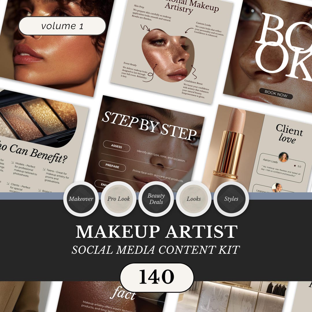Bridal MUA Instagram Templates: Beauty Artist Social Media Canva Kit - Etsy