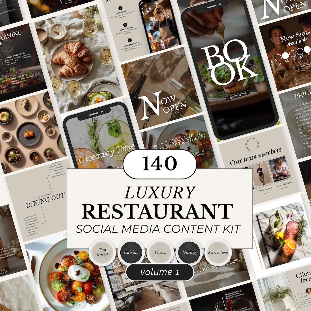 Restaurant Instagram Templates: Food Service Social Media Bundle ...