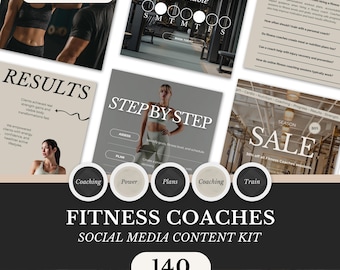 Fitness Coach Instagram Templates: Social Media Canva Kit (Digital Download)