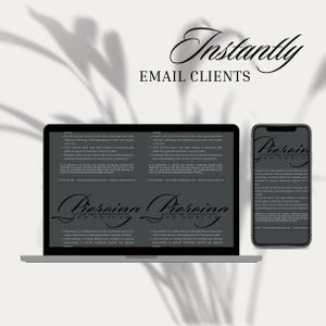 Puede incluir: Un ordenador port&aacute;til y un smartphone muestran instrucciones de cuidado posterior. La pantalla del port&aacute;til muestra el texto "Piercing Aftercare Instructions" en una fuente de escritura. El smartphone muestra el mismo texto. El fondo es de un color suave y neutro con sombras de hojas.