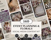 Floral Event Planner Instagram Templates: Canva Social Media Bundle