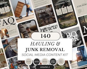 Junk Removal Instagram Templates | Hauling Business Canva Posts Stories & Highlight Covers