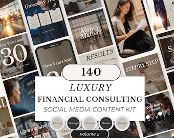 Financial Consulting Instagram Templates | Finance Coach Canva Posts Stories & Highlight Covers