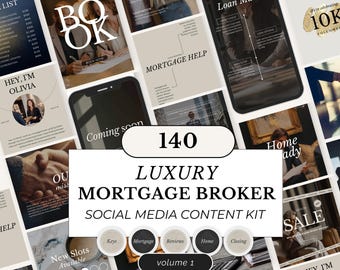 Mortgage Broker Instagram Templates | Mortgage Canva Posts Stories & Highlight Covers