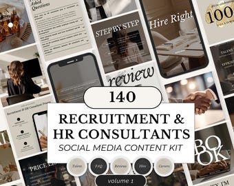 Plantillas de Instagram para consultoría de RR. HH.: publicaciones, historias, portadas y fotos de stock (Canva)