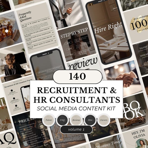 HR Consulting Instagram Templates: Posts, Stories, Covers & Stock Photos (Canva)