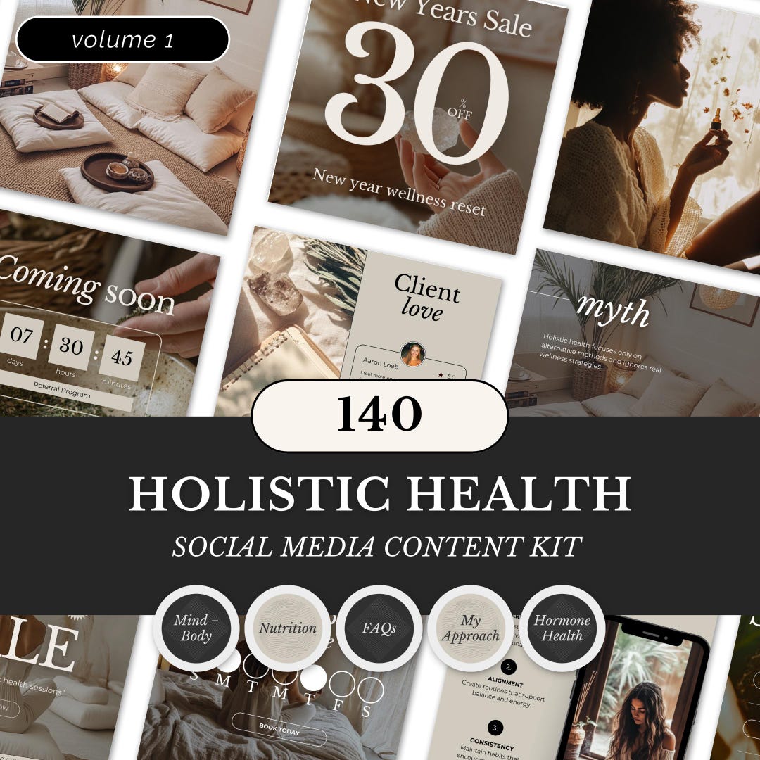 Holistic Health Instagram Templates: Wellness Coaching Posts & Stock ...