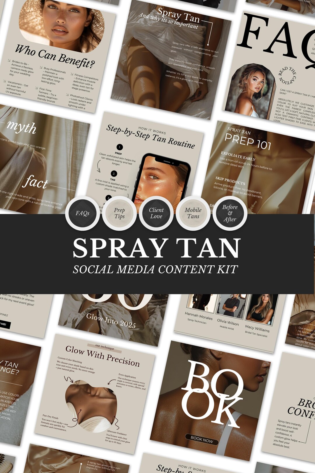 Spray Tan Posts Spray Tan Post Social Media, Sunless Tanning Kit Posts for Neutral ...