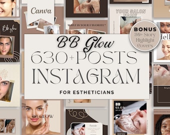 BB Glow Template BB Glow Instagram Social Media Pack Estheticians Instagram Templates Skincare Esthetician Social Media