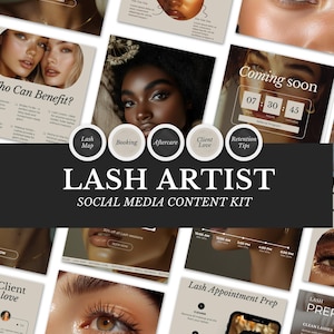 Lash Artist Template Engagement Post Kit Canva Instagram Grafik für Eyelash Techs Kundenempfehlungen Social Proof und Einladung zur Buchung