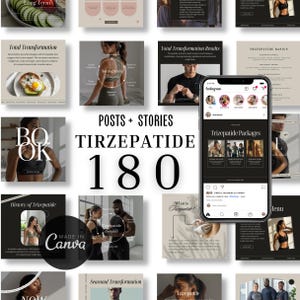 Tirzepatide Social Media Templates | Medical Weight Loss Marketing Kit | GLP-1 Instagram Posts | Canva Templates