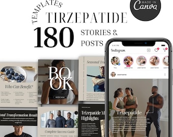 Medical Weight Loss Posts | Tirzepatide Before After Posts | Clinic Marketing Bundle | Social Media Pack
